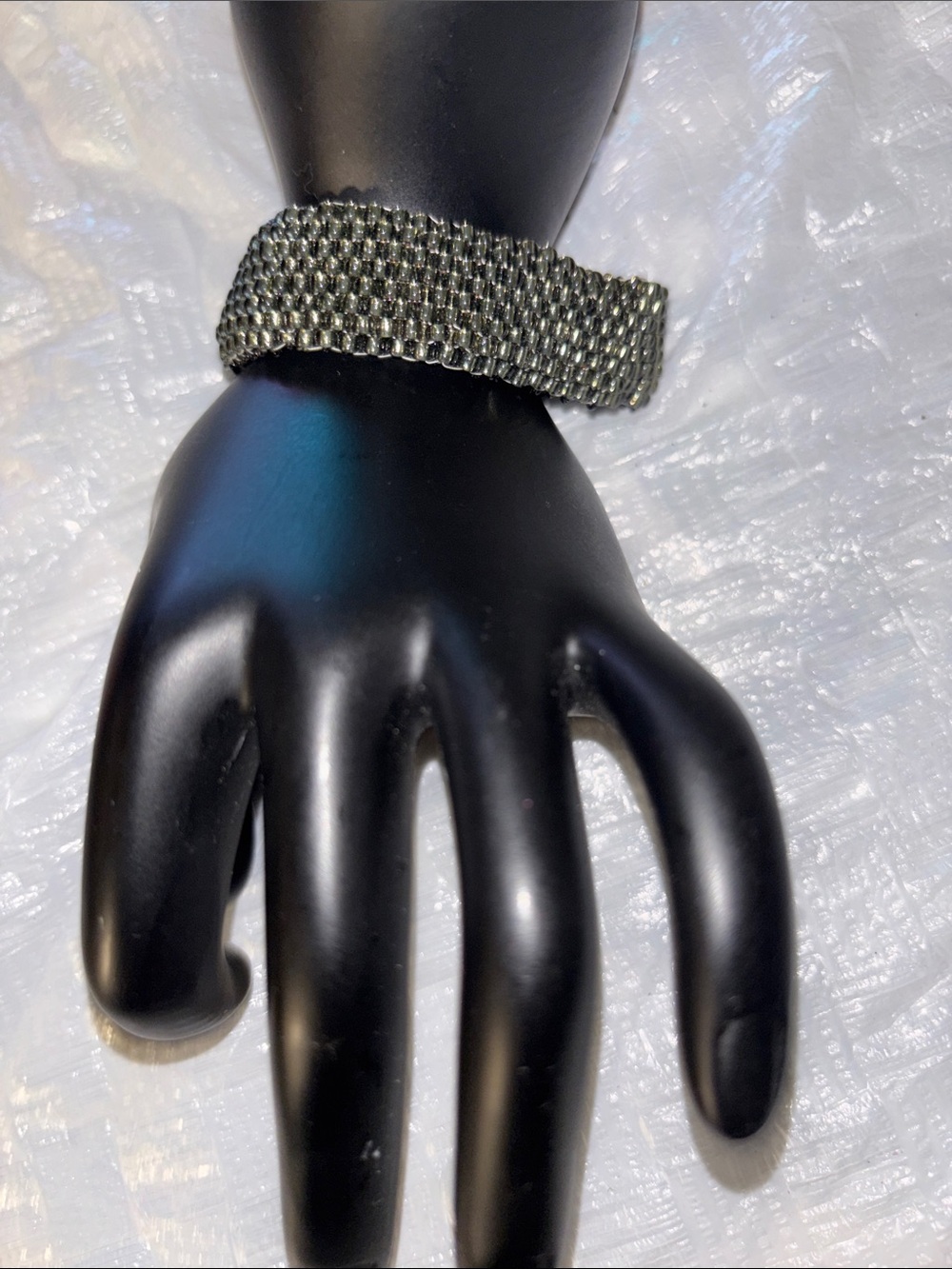 Two-Tone Gold and Black Woven Chain Bracelet